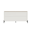 Manhattan Comfort Abbey Modern 67" Sideboard in Maple and Off White