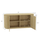 Manhattan Comfort Olivia Modern 60" Sideboard in Natural Oak