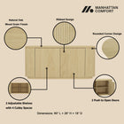 Manhattan Comfort Olivia Modern 60" Sideboard in Natural Oak