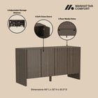 Manhattan Comfort Linda Modern 60" Sideboard in Walnut Brown