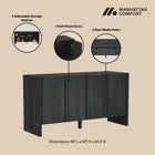 Manhattan Comfort Linda Modern 60" Sideboard in Charcoal Gray