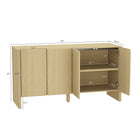 Manhattan Comfort Linda Modern 60" Sideboard in Natural Oak