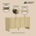 Manhattan Comfort Linda Modern 60" Sideboard in Natural Oak
