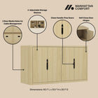 Manhattan Comfort Rivington Modern 60" Sideboard in Natural Oak