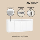 Manhattan Comfort Griffin Modern 62" Sideboard in White