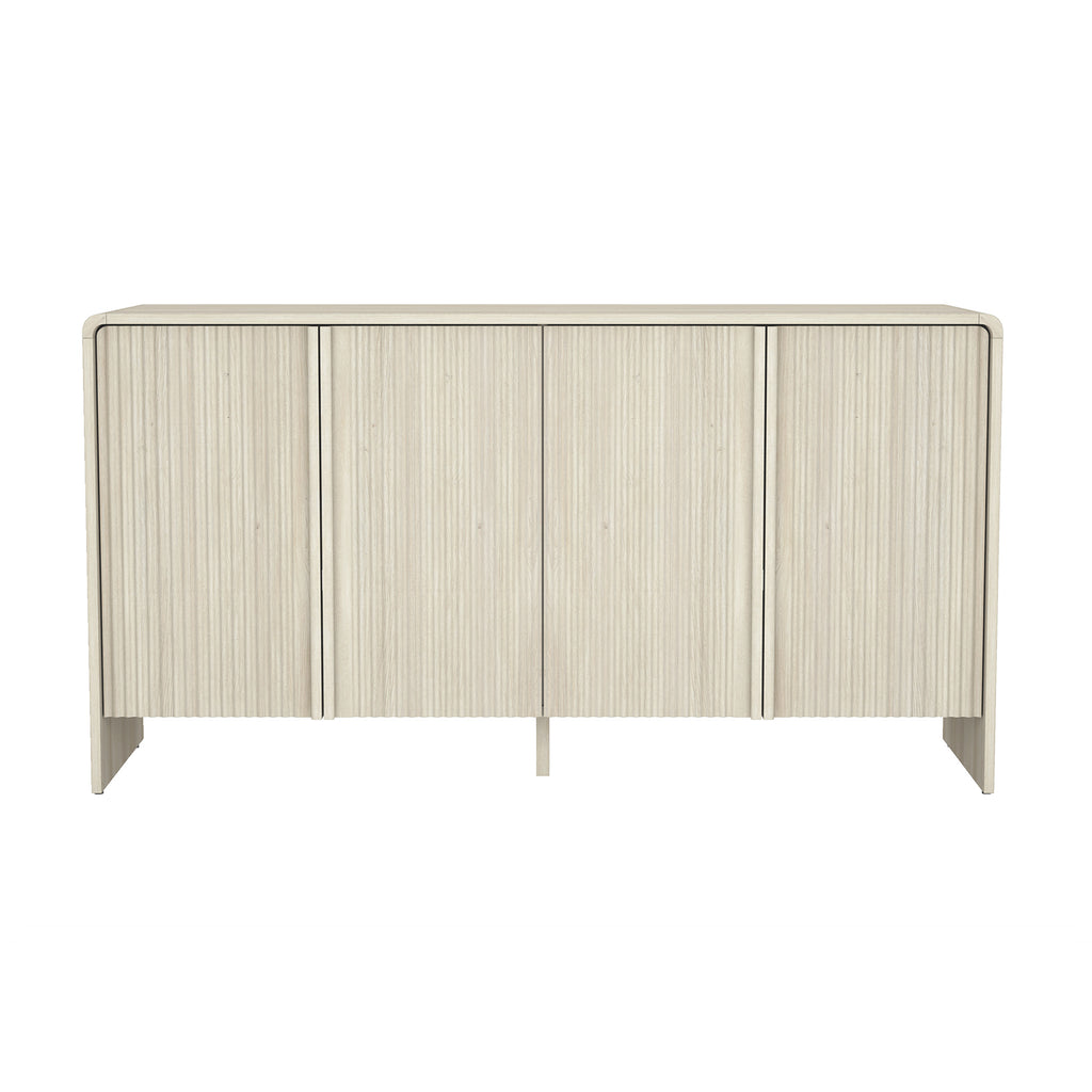 Manhattan Comfort Novara Contemporary 60" Sideboard in Whitewashed Oak (4-Door)