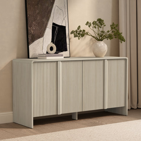 Manhattan Comfort Novara Contemporary 60" Sideboard in Whitewashed Oak (4-Door)