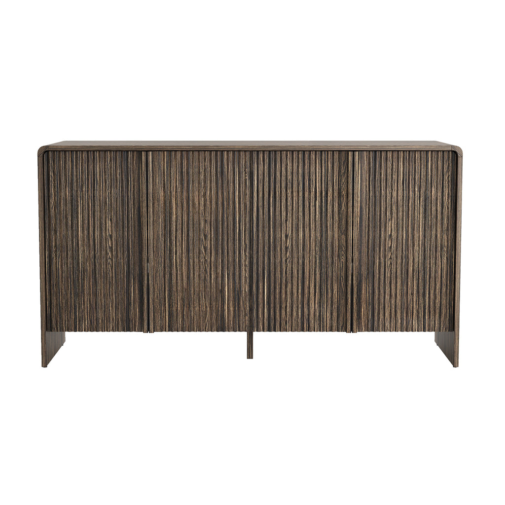 Manhattan Comfort Novara Contemporary 60" Sideboard in Jacobean Walnut (4-Door)