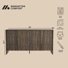 Manhattan Comfort Novara Contemporary 60" Sideboard in Jacobean Walnut (4-Door)