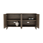 Manhattan Comfort Novara Contemporary 60" Sideboard in Jacobean Walnut (4-Door)