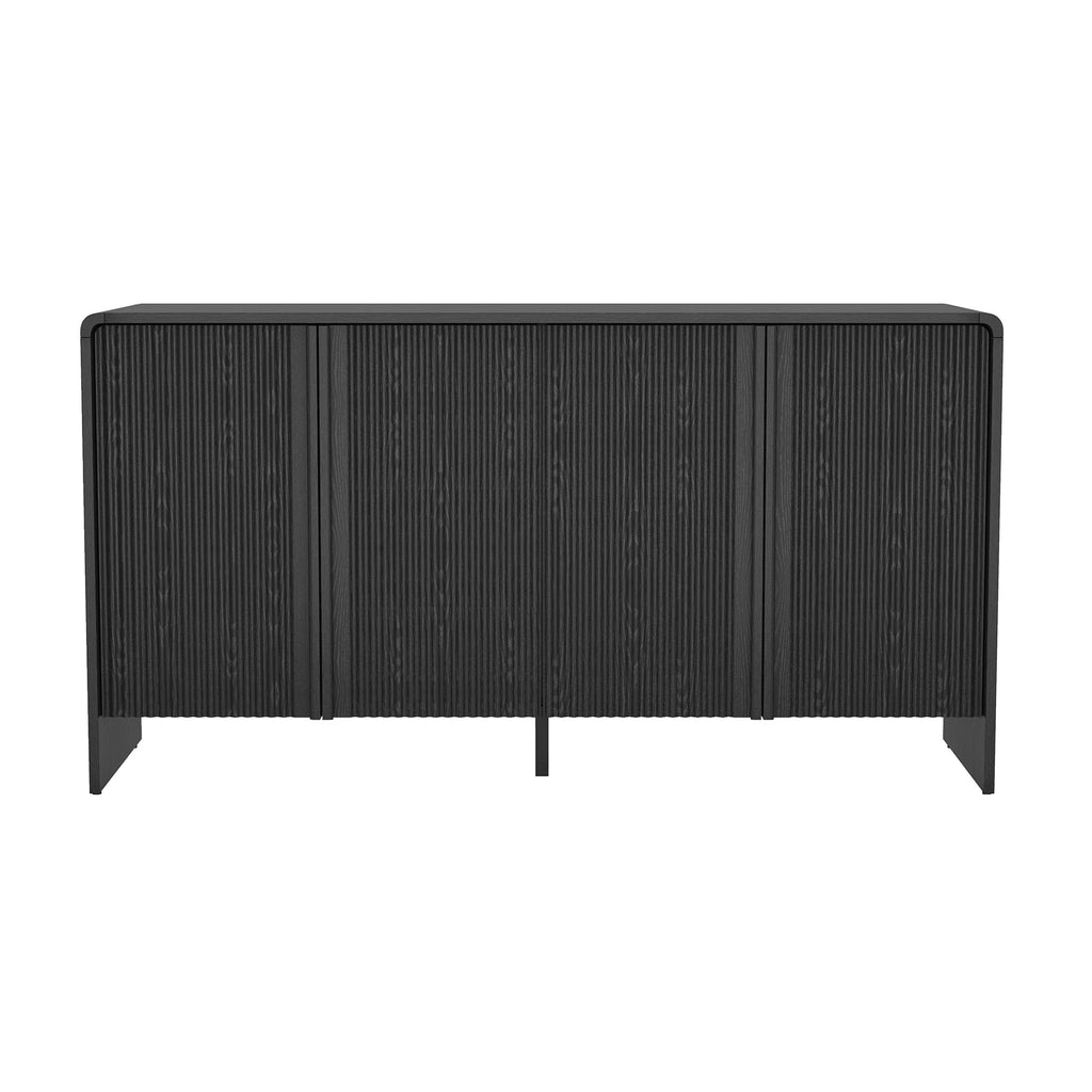 Manhattan Comfort Novara Contemporary 60" Sideboard in Black (4-Door)