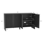 Manhattan Comfort Novara Contemporary 60" Sideboard in Black (4-Door)
