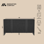 Manhattan Comfort Novara Contemporary 60" Sideboard in Black (4-Door)