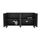 Manhattan Comfort Novara Contemporary 60" Sideboard in Black (4-Door)