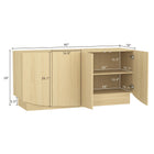 Manhattan Comfort Ardea Contemporary 60" Sideboard in Natural Oak (4-Door)