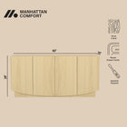Manhattan Comfort Ardea Contemporary 60" Sideboard in Natural Oak (4-Door)
