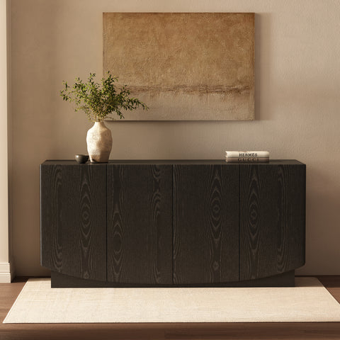 Manhattan Comfort Ardea Contemporary 60" Sideboard in Black (4-Door)