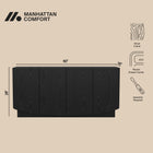 Manhattan Comfort Ardea Contemporary 60" Sideboard in Black (4-Door)