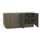Manhattan Comfort Ardea Contemporary 60" Sideboard in Walnut (4-Door)