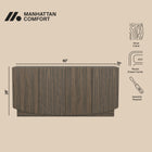 Manhattan Comfort Ardea Contemporary 60" Sideboard in Walnut (4-Door)
