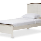 Baxton Studio Harry Classic Butter Milk and Walnut Finishing Twin Size Platform Bed