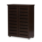 Baxton Studio Adalwin Modern and Contemporary 2-Door Dark Brown Wooden Entryway Shoes Storage Cabinet