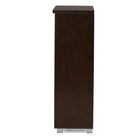 Baxton Studio Adalwin Modern and Contemporary 2-Door Dark Brown Wooden Entryway Shoes Storage Cabinet