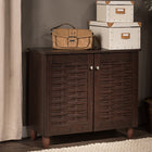 Baxton Studio Winda Modern and Contemporary 2-Door Dark Brown Wooden Entryway Shoes Storage Cabinet