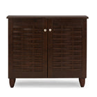 Baxton Studio Winda Modern and Contemporary 2-Door Dark Brown Wooden Entryway Shoes Storage Cabinet