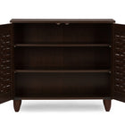Baxton Studio Winda Modern and Contemporary 2-Door Dark Brown Wooden Entryway Shoes Storage Cabinet