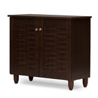 Baxton Studio Winda Modern and Contemporary 2-Door Dark Brown Wooden Entryway Shoes Storage Cabinet
