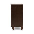 Baxton Studio Winda Modern and Contemporary 2-Door Dark Brown Wooden Entryway Shoes Storage Cabinet