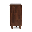 Baxton Studio Fernanda Modern and Contemporary 3-Door Oak Brown Wooden Entryway Shoes Storage Wide Cabinet