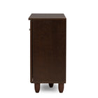 Baxton Studio Winda Modern and Contemporary 3-Door Dark Brown Wooden Entryway Shoes Storage Cabinet