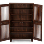 Baxton Studio Fernanda Modern and Contemporary 4-Door Oak Brown Wooden Entryway Shoes Storage Tall Cabinet