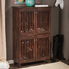 Baxton Studio Fernanda Modern and Contemporary 4-Door Oak Brown Wooden Entryway Shoes Storage Tall Cabinet