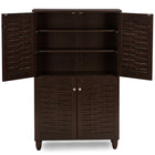 Baxton Studio Winda Modern and Contemporary 4-Door Dark Brown Wooden Entryway Shoes Storage Cabinet