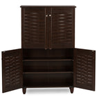 Baxton Studio Winda Modern and Contemporary 4-Door Dark Brown Wooden Entryway Shoes Storage Cabinet