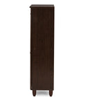 Baxton Studio Winda Modern and Contemporary 4-Door Dark Brown Wooden Entryway Shoes Storage Cabinet