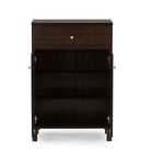 Baxton Studio Felda Dark Brown Modern Shoe Cabinet with 2 Doors and Drawer