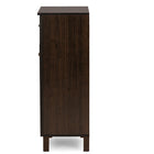 Baxton Studio Felda Dark Brown Modern Shoe Cabinet with 2 Doors and Drawer