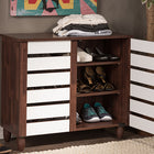Baxton Studio Gisela Oak and White 2-tone Shoe Cabinet With 2 Doors