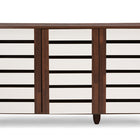 Baxton Studio Gisela Oak and White 2-tone Shoe Cabinet With 3 Doors