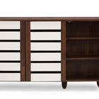 Baxton Studio Gisela Oak and White 2-tone Shoe Cabinet With 3 Doors