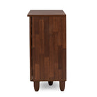 Baxton Studio Gisela Oak and White 2-tone Shoe Cabinet With 3 Doors