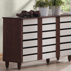 Baxton Studio Gisela Oak and White 2-tone Shoe Cabinet With 3 Doors
