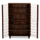 Baxton Studio Gisela Oak and White 2-tone Shoe Cabinet With 4 Door