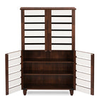 Baxton Studio Gisela Oak and White 2-tone Shoe Cabinet With 4 Door