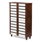 Baxton Studio Gisela Oak and White 2-tone Shoe Cabinet With 4 Door