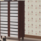 Baxton Studio Gisela Oak and White 2-tone Shoe Cabinet With 4 Door